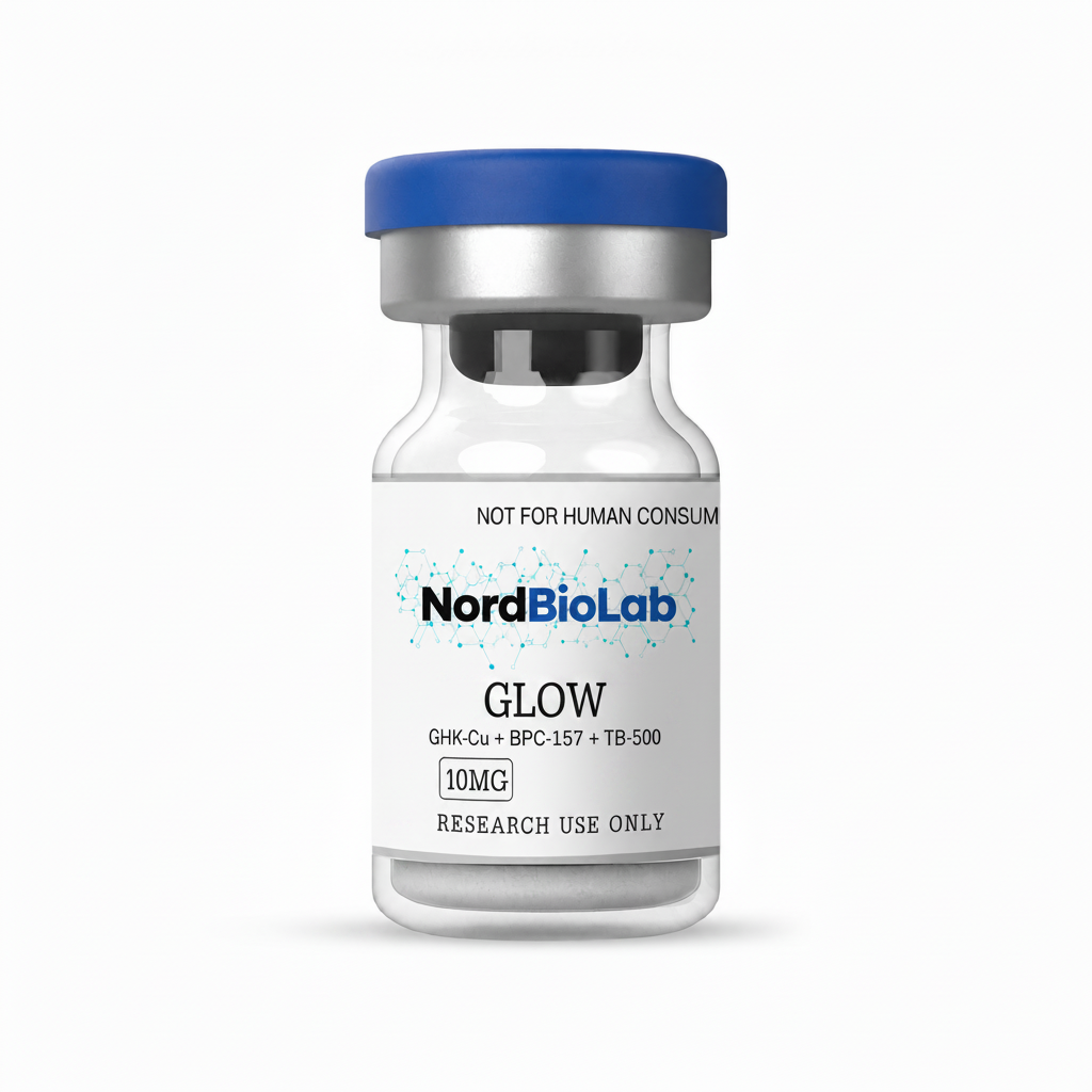 Glow GHK-Cu + BPC-157 + TB-500 Peptide Blend Vial - NordBioLab Research Use Only